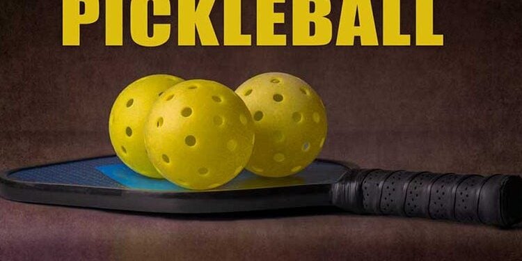 pickleball paddle and balls